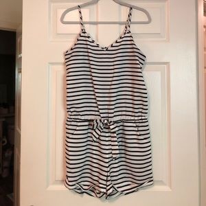 J. Crew black and white striped romper!